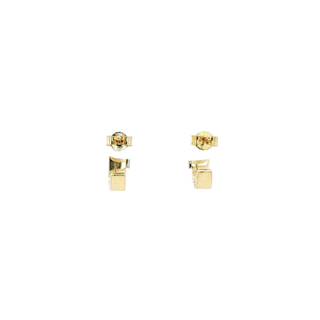 Gold stud earrings with diamond 14 karat