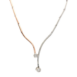 Bicolour diamond choker