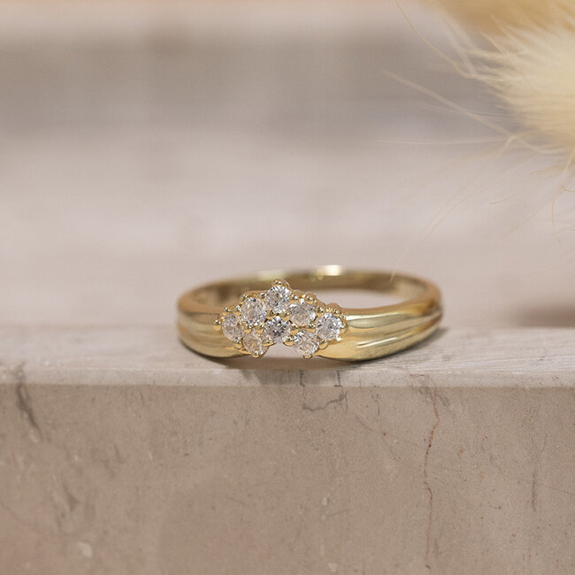 Gouden ring met zirkonia 14 karaat