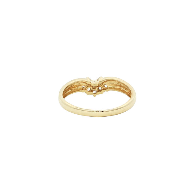 Goldener Ring mit Zirkonia 14 Karat