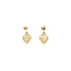 Gold ear studs with heart 14 karat