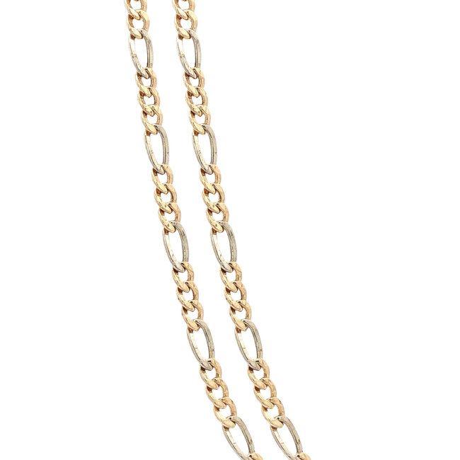 Gold Figaro necklace 61 cm 14 karat