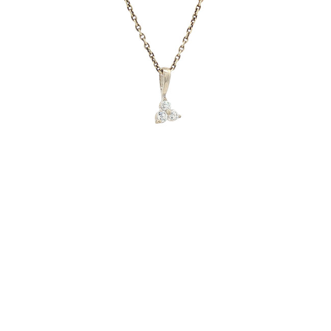 Witgouden hanger met zirkonia 14 karaat