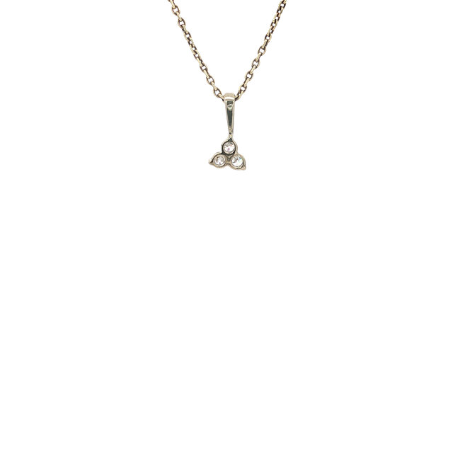 White gold pendant with zirconia 14 karat