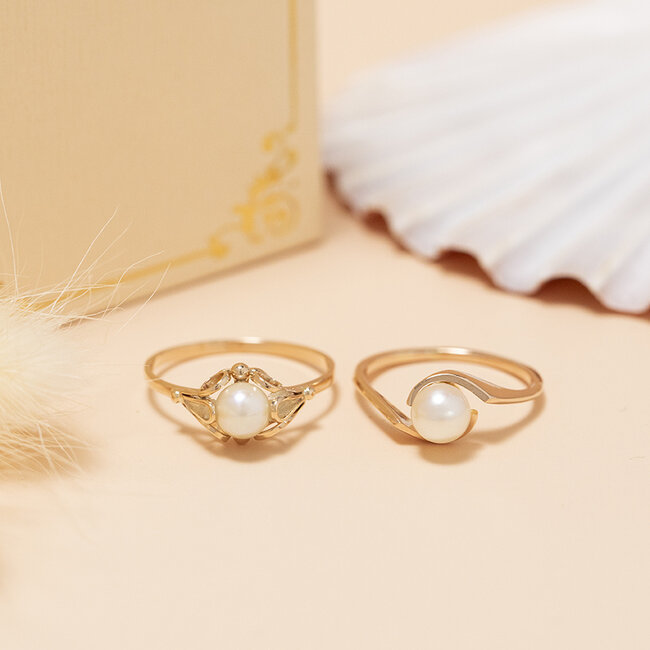 Roségoldener Ring mit Perle 18 Karat