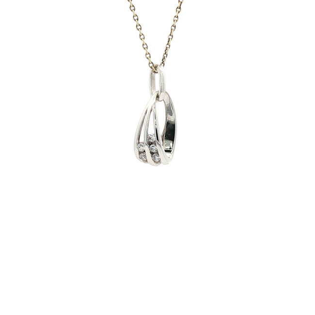 White gold pendant with zirconia 14 karat
