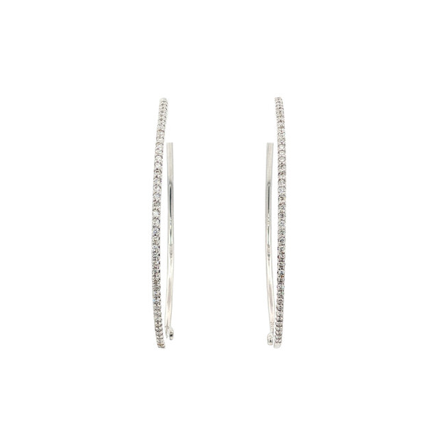 White gold earrings with diamond 18 karat