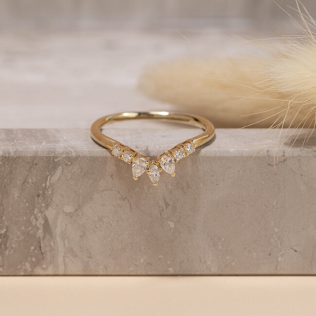 Gouden ring met diamant 18 karaat