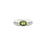 Weißgoldener Ring mit Peridot und Diamant 18 Karat
