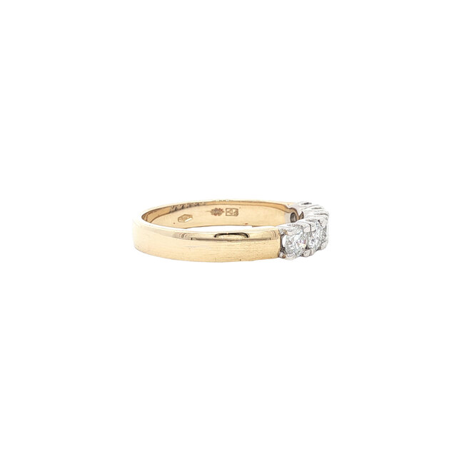Gouden memoire ring met diamant 14 karaat*nieuw