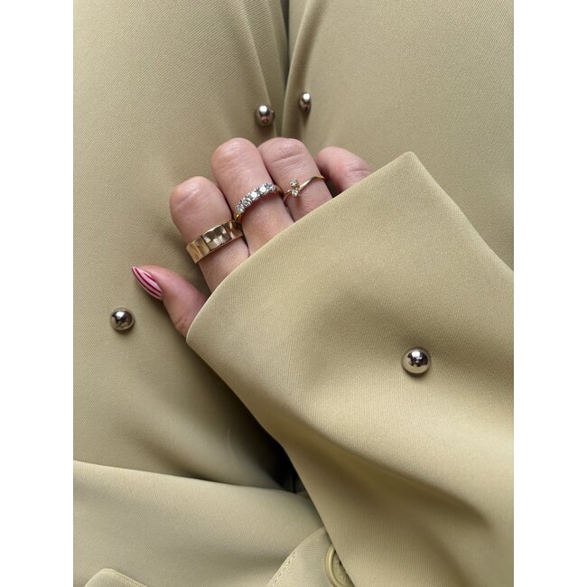 Golden memoire ring with diamond 14 karat*new