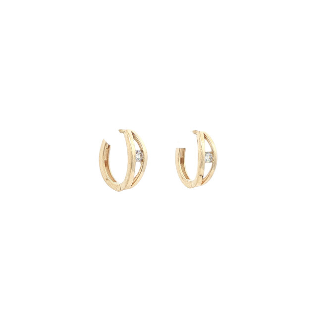 Gold earrings with zirconia 14 karat