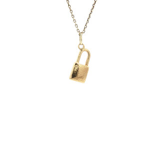 Gold pendant padlock