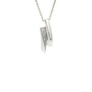 White gold zirconia pendant
