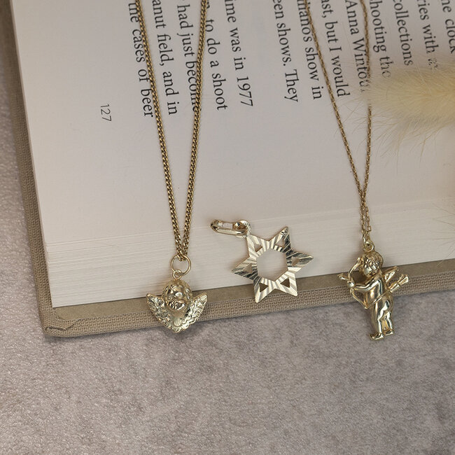 Gold angel pendant 14 karat