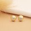 Gold stud earrings with zirconia 14 karat