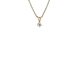 Gold solitaire pendant zirconia