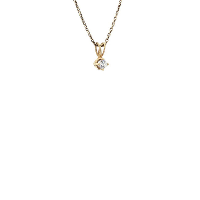 Goldener Solitär-Anhänger mit Zirkonia 14 Karat