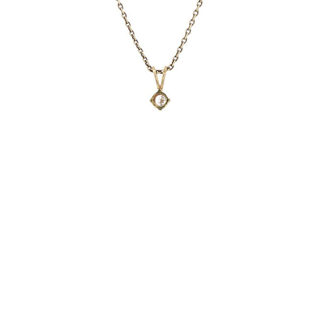 Gouden solitair hanger met zirkonia 14 karaat