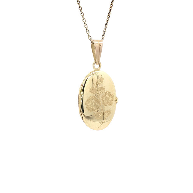 Gouden medaillon met gravure 14 karaat