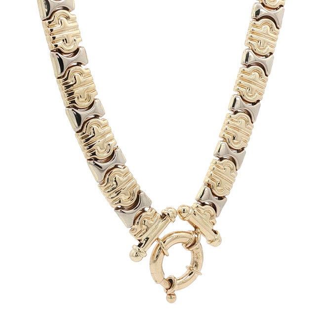 Gold choker bicolour 44 cm 14 karat
