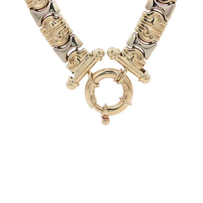 Goldenes Choker Bicolor 44 cm 14 Karat