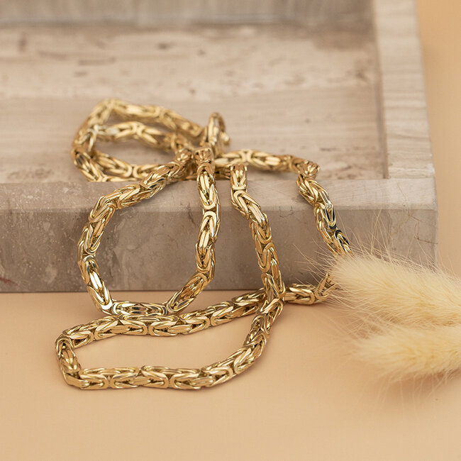 Gouden konings collier 60.5 cm 14 karaat