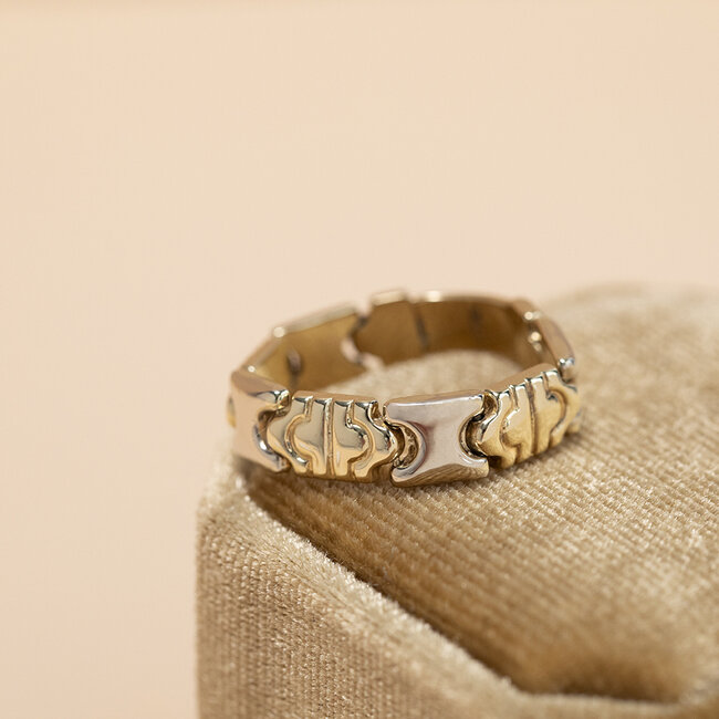 Bicolour gold ring 14 karat