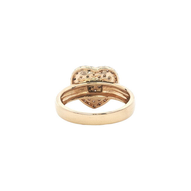 Gold heart ring with diamond 14 karat