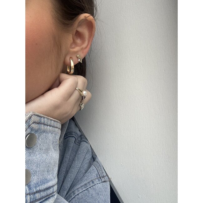 Gold hinged hoop earrings 14 karat