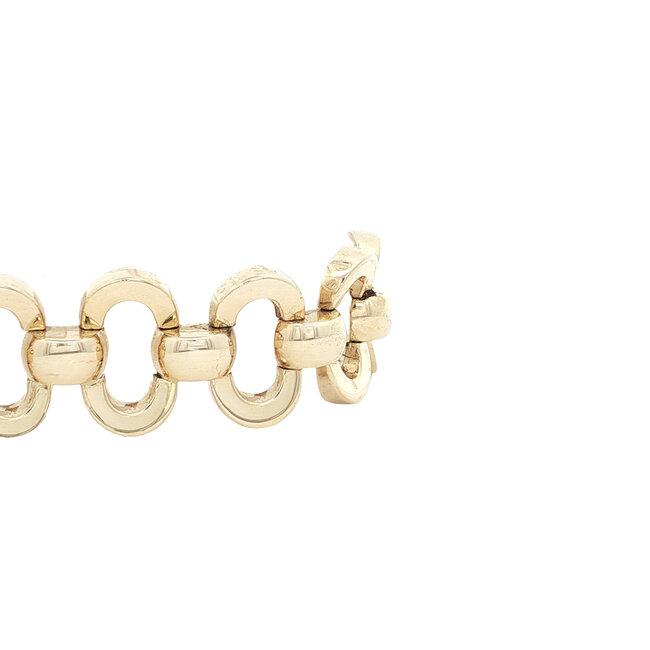 Gold fantasy bracelet 18.5 cm 14 karat