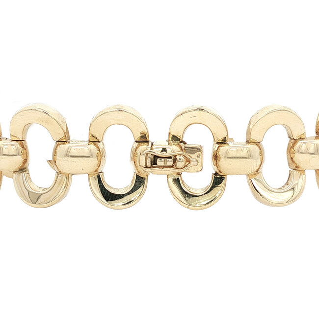 Gold fantasy bracelet 18.5 cm 14 karat