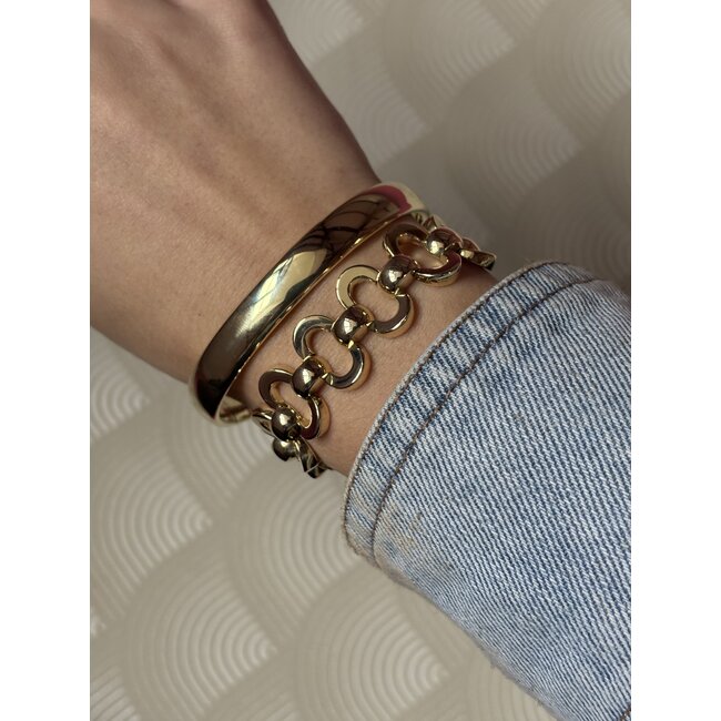 Gold fantasy bracelet 18.5 cm 14 karat