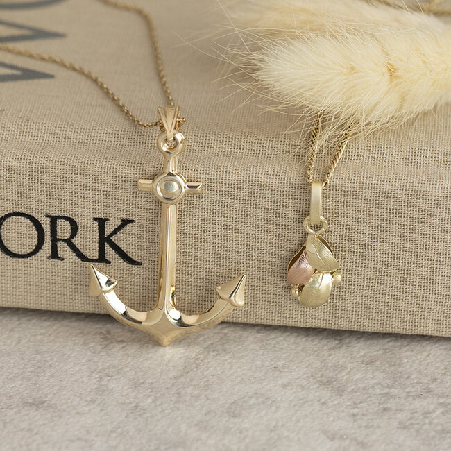 Gouden hanger anker 14 karaat