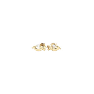 Gold zirconia stud earrings