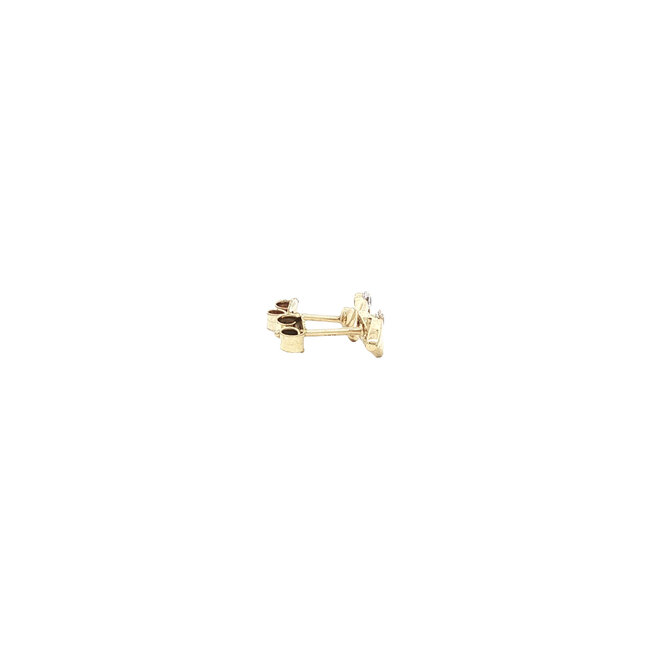 Gold stud earrings with zirconia 14 karat