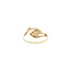 Gold ring with pearl and zirconia 14 karat