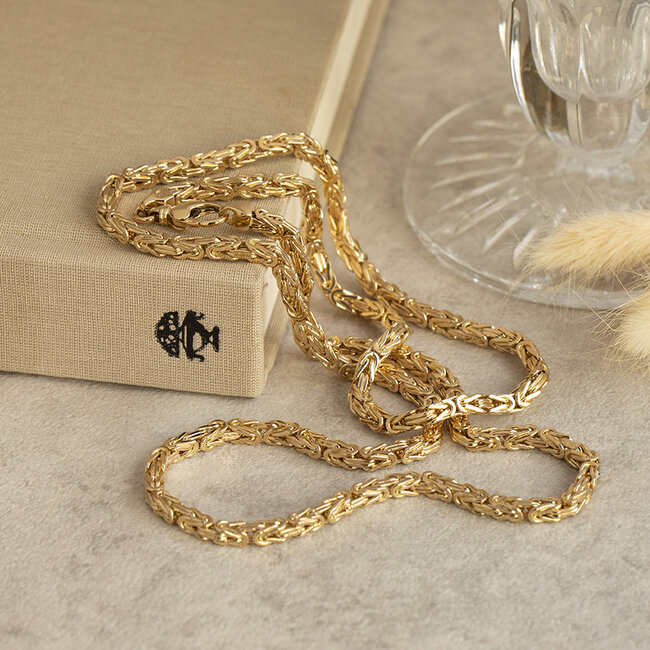 Gouden konings collier 70 cm 18 karaat