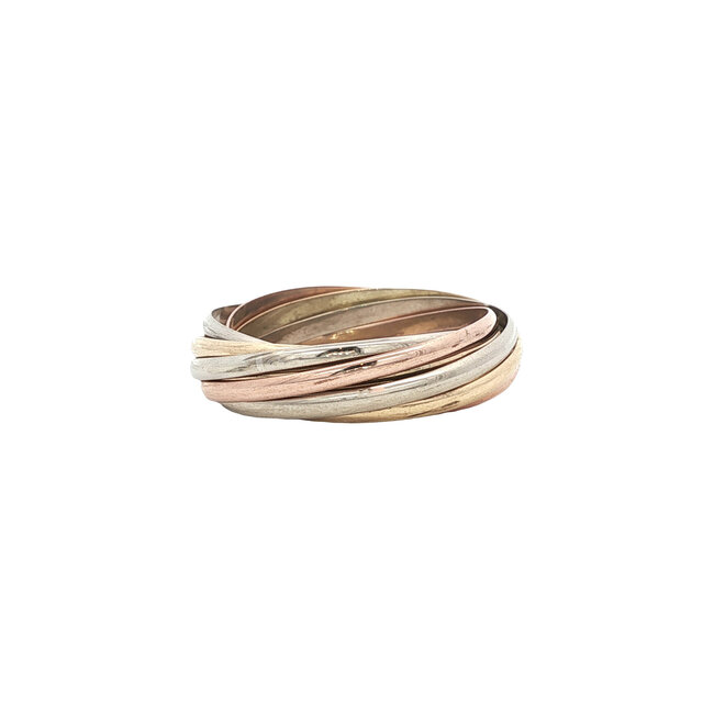 Tricolour gold ring 14 karat