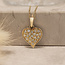 Gouden hart hanger met diamant 14 karaat