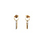 Gold stud earrings with pendant 14 karat