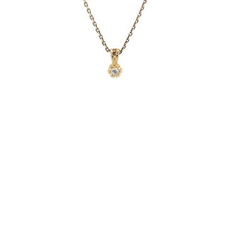 Gold solitaire pendant zirconia