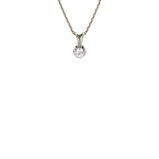 White gold solitaire pendant zirconia