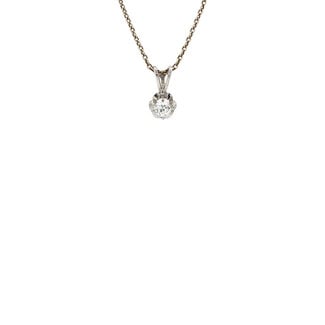 Witgouden solitair hanger zirkonia