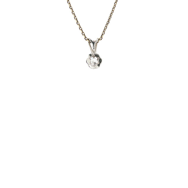 White gold solitaire pendant with zirconia 14 karat