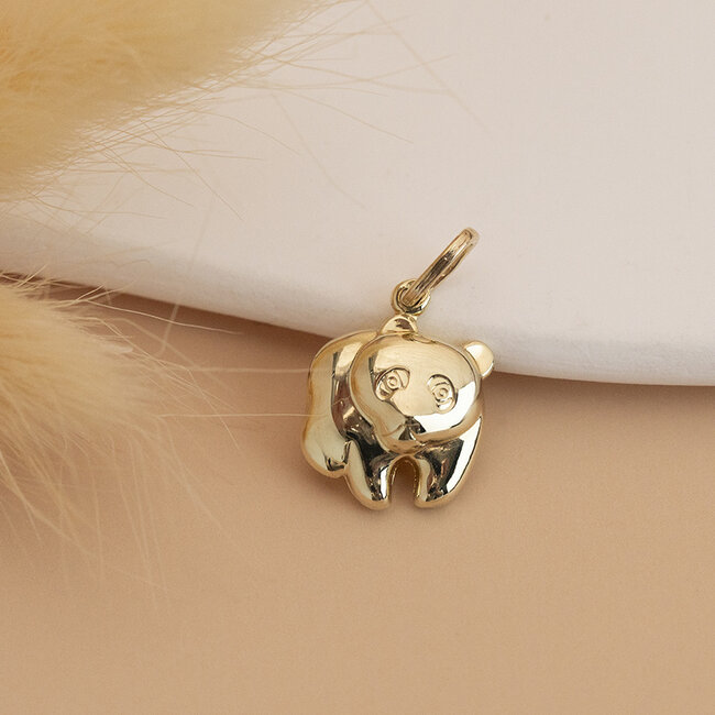 Gouden hanger panda 14 karaat