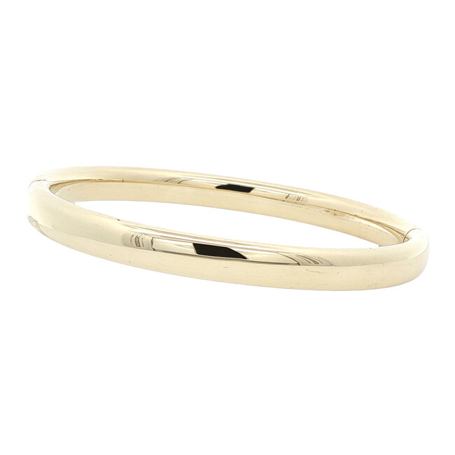 Gouden gladde bangle 14 karaat