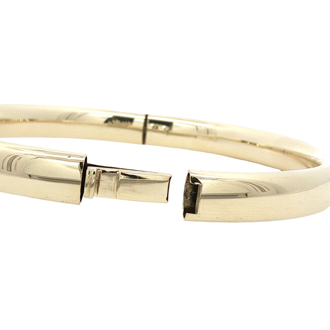 Gouden gladde bangle 14 karaat