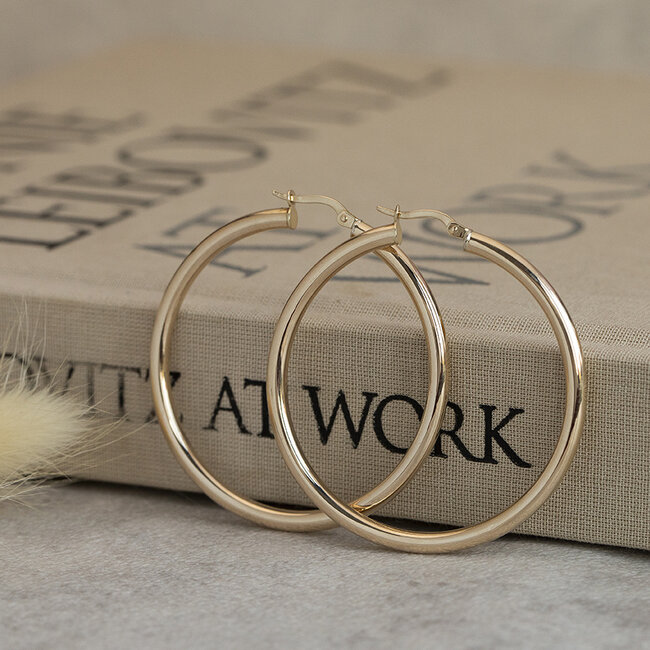 Gold smooth earrings 14 karat