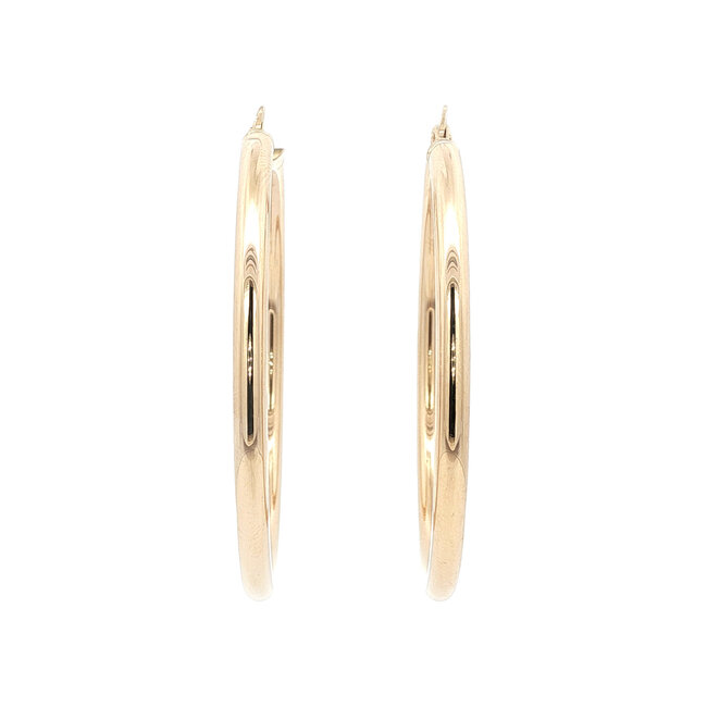 Gold smooth earrings 14 karat